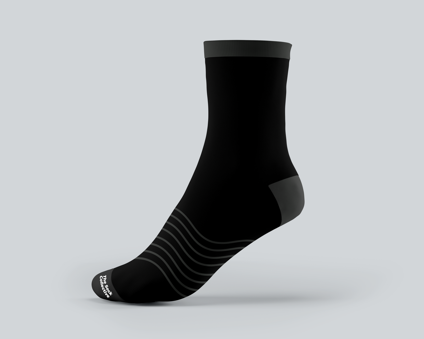 Classic Black With Grey Acents Wide Leg Compression Socks